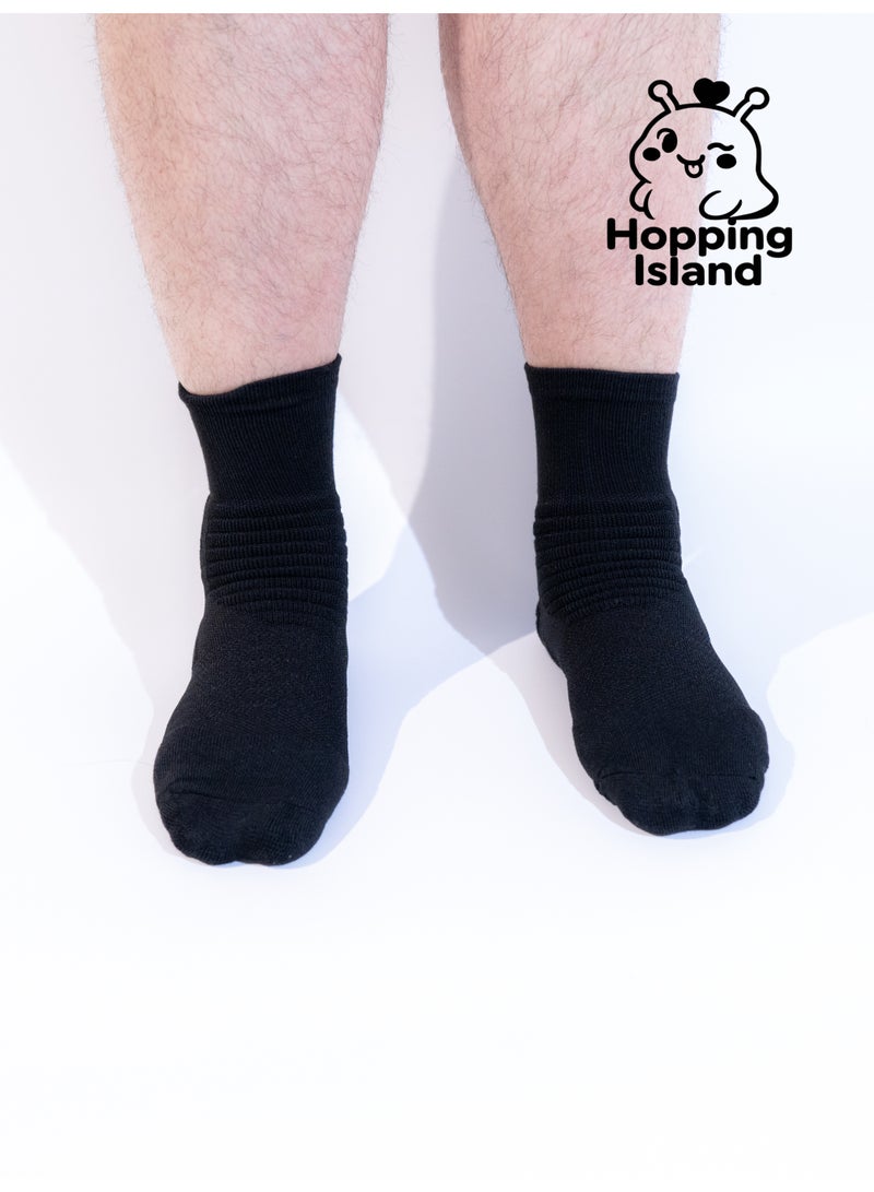 Hopping Island SOC Black Basketball Crew Socks - Image 5